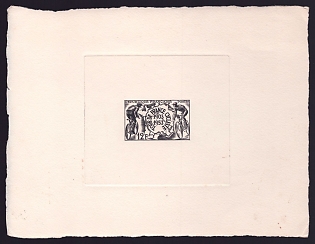 1953 12fr France 'Map and Cyclists, 1903-1953' Sunken Trial Color Proof Sheetlet, Epreuve de Luxe, Deluxe Presentation Miniature Sheet