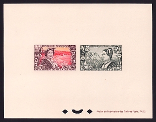 1960 30-50c France 'Cent. of the annexation of Nice and Savoy' Proof Sheetlet, Epreuve de Luxe, Deluxe Presentation Miniature Sheet