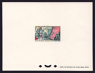 1962 50c France 'Louis XIV and Workers Showing Modern Gobelin' Proof Sheetlet, Epreuve de Luxe, Deluxe Presentation Miniature Sheet