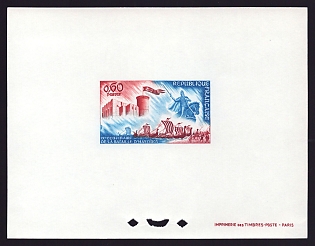 1966 60c France 'William the Conqueror, Castle and Norman Ships' Proof Sheetlet, Epreuve de Luxe, Deluxe Presentation Miniature Sheet
