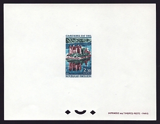 1966 2.30fr France 'Val Chateau' Proof Sheetlet, Epreuve de Luxe, Deluxe Presentation Miniature Sheet