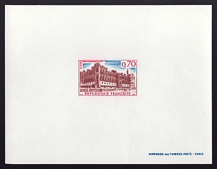 1967 70c France 'Saint-Germain-en-Laye' Proof Sheetlet, Epreuve de Luxe, Deluxe Presentation Miniature Sheet