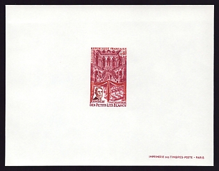 1968 40c France 'Leon Bailby, Paris Opera Staircase and Hospital Beds' Proof Sheetlet, Epreuve de Luxe, Deluxe Presentation Miniature Sheet
