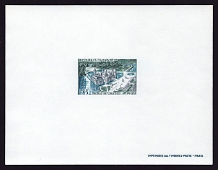 1969 85c France 'Chateau de Chantilly' Proof Sheetlet, Epreuve de Luxe, Deluxe Presentation Miniature Sheet