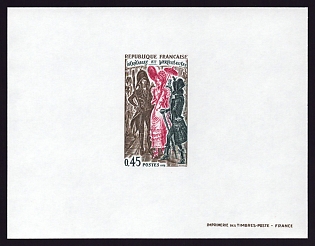 1972 45c France 'lncroyables and Merveilleuses' Proof Sheetlet, Epreuve de Luxe, Deluxe Presentation Miniature Sheet