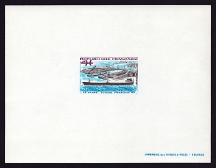 1973 90c France 'Oil Tanker, Francis I Lock' Proof Sheetlet, Epreuve de Luxe, Deluxe Presentation Miniature Sheet