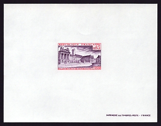 1973 65c France 'Palace of Dukes of Burgundy, Dijon' Proof Sheetlet, Epreuve de Luxe, Deluxe Presentation Miniature Sheet