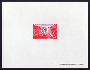 1974 65c France 'Phenix Nuclear Power Station' Proof Sheetlet, Epreuve de Luxe, Deluxe Presentation Miniature Sheet