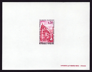 1974 50c France 'Pfister House, 16th Century, Colmar' Proof Sheetlet, Epreuve de Luxe, Deluxe Presentation Miniature Sheet
