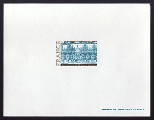 1975 85c France 'Palace of Justice, Rouen' Proof Sheetlet, Epreuve de Luxe, Deluxe Presentation Miniature Sheet