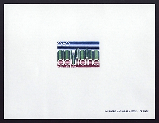 1975-76 60c France 'Aquitaine' Proof Sheetlet, Epreuve de Luxe, Deluxe Presentation Miniature Sheet