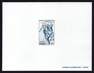 1975-76 1.90fr France 'Poitou-Charentes' Proof Sheetlet, Epreuve de Luxe, Deluxe Presentation Miniature Sheet