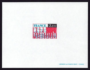 1975-76 2.80fr France 'Pas-de-Calais' Proof Sheetlet, Epreuve de Luxe, Deluxe Presentation Miniature Sheet