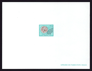 1976 50c France 'Gallic Coin Type of 1975' Proof Sheetlet, Epreuve de Luxe, Deluxe Presentation Miniature Sheet