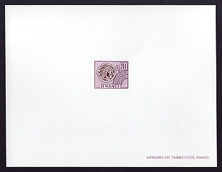 1976 60c France 'Gallic Coin Type of 1975' Proof Sheetlet, Epreuve de Luxe, Deluxe Presentation Miniature Sheet