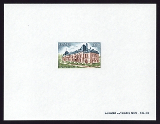 1976 3fr France 'Chateau de Malmaison' Proof Sheetlet, Epreuve de Luxe, Deluxe Presentation Miniature Sheet