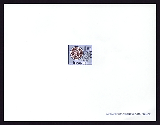 1976 1.70fr France 'Gallic Coin Type of 1975' Proof Sheetlet, Epreuve de Luxe, Deluxe Presentation Miniature Sheet