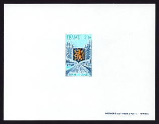 1977 2.10fr France 'Franche-Comte' Proof Sheetlet, Epreuve de Luxe, Deluxe Presentation Miniature Sheet