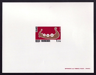 1978 1.70fr France 'Lower Normandy' Proof Sheetlet, Epreuve de Luxe, Deluxe Presentation Miniature Sheet