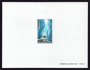 1978 50c France 'Verdon Gorge' Proof Sheetlet, Epreuve de Luxe, Deluxe Presentation Miniature Sheet
