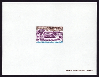 1978 1.10fr France 'Our Lady of Bec-Hellouin Abbey' Proof Sheetlet, Epreuve de Luxe, Deluxe Presentation Miniature Sheet