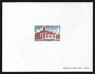 1978 1.10fr France 'Chateau D'Esquelbecq' Proof Sheetlet, Epreuve de Luxe, Deluxe Presentation Miniature Sheet