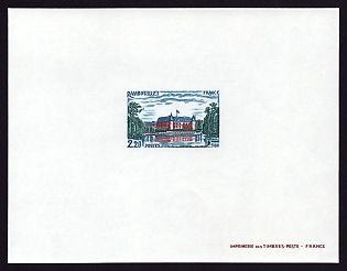 1980 2.20fr France 'Château de Rambouillet (Castles and Monuments)' Proof Sheetlet, Epreuve de Luxe, Deluxe Presentation Miniature Sheet