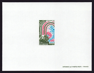 1978 1.70fr France 'Flowers, Butterflies and Houses' Proof Sheetlet, Epreuve de Luxe, Deluxe Presentation Miniature Sheet