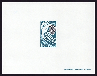 1978 1fr France 'Printing Office Emblem' Proof Sheetlet, Epreuve de Luxe, Deluxe Presentation Miniature Sheet