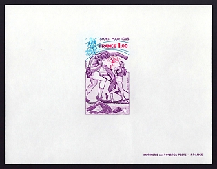 1978 1fr France 'Various Sports' Proof Sheetlet, Epreuve de Luxe, Deluxe Presentation Miniature Sheet