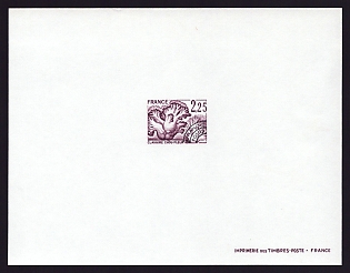 1979 2.25fr France 'Cauliflower claveria' Trial Color Proof Sheetlet, Epreuve de Luxe, Deluxe Presentation Miniature Sheet