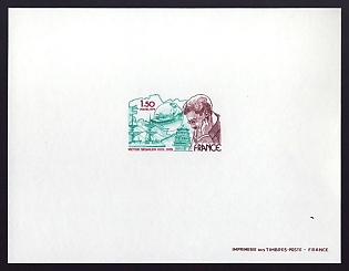 1979 1.50fr France 'Victor Segalen' Proof Sheetlet, Epreuve de Luxe, Deluxe Presentation Miniature Sheet