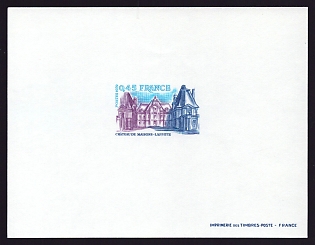 1979 45c France 'Chateau de Maisons, Laffitte' Proof Sheetlet, Epreuve de Luxe, Deluxe Presentation Miniature Sheet