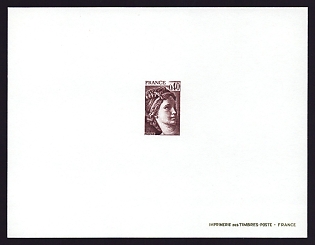 1979-81 40c France 'Sabine Type of 1977-78' Trial Color Proof Sheetlet, Epreuve de Luxe, Deluxe Presentation Miniature Sheet