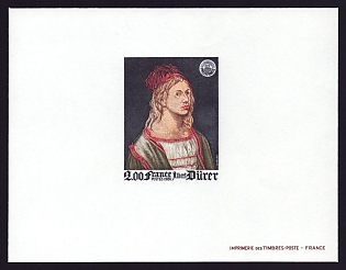 1980 2fr France 'Self-portrait: by Albrecht Durer, Philexfrance '82 Emblem' Proof Sheetlet, Epreuve de Luxe, Deluxe Presentation Miniature Sheet