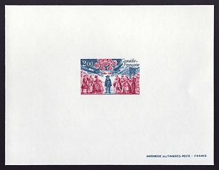 1980 2fr France 'Comedie Francaise, 300th Anniversary' Proof Sheetlet, Epreuve de Luxe, Deluxe Presentation Miniature Sheet