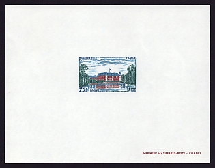 1980 2.20fr France 'Rambouillet Chateau' Proof Sheetlet, Epreuve de Luxe, Deluxe Presentation Miniature Sheet
