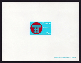 1981 2fr France 'Telemetry' Proof Sheetlet, Epreuve de Luxe, Deluxe Presentation Miniature Sheet