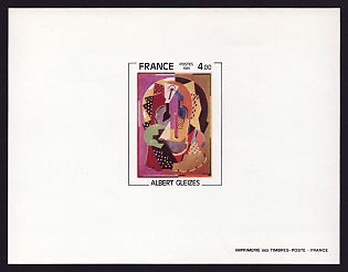 1981 4fr France 'Abstract, by Albert Gleizes' Proof Sheetlet, Epreuve de Luxe, Deluxe Presentation Miniature Sheet