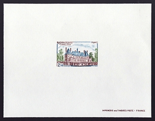 1981 2.50fr France 'Sully Chateau, Rosny-sur-Seine' Proof Sheetlet, Epreuve de Luxe, Deluxe Presentation Miniature Sheet