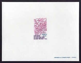 1981 2.50fr France 'Mililary College at St. Maixent centenary' Proof Sheetlet, Epreuve de Luxe, Deluxe Presentation Miniature Sheet