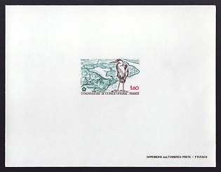 1981 1.60fr France 'Sea Shore Conservation' Proof Sheetlet, Epreuve de Luxe, Deluxe Presentation Miniature Sheet