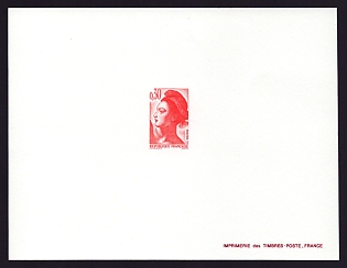 1982 30c France 'Liberty, after Delacroix' Trial Color Proof Sheetlet, Epreuve de Luxe, Deluxe Presentation Miniature Sheet