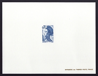 1982 70c France 'Liberty, after Delacroix' Trial Color Proof Sheetlet, Epreuve de Luxe, Deluxe Presentation Miniature Sheet