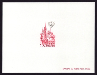 1982 1.80fr France 'Lille' Proof Sheetlet, Epreuve de Luxe, Deluxe Presentation Miniature Sheet
