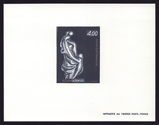 1982 4fr France 'The Family, by Marc Boyan' Proof Sheetlet, Epreuve de Luxe, Deluxe Presentation Miniature Sheet