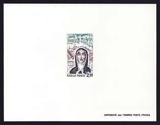 1982 2.10fr France 'St. Teresa of Avila (1515-82)' Proof Sheetlet, Epreuve de Luxe, Deluxe Presentation Miniature Sheet