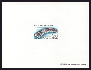 1983 3fr France 'Concarneau' Proof Sheetlet, Epreuve de Luxe, Deluxe Presentation Miniature Sheet
