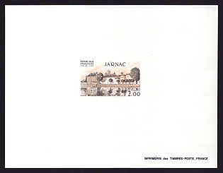 1983 2fr France 'Jarnac' Proof Sheetlet, Epreuve de Luxe, Deluxe Presentation Miniature Sheet