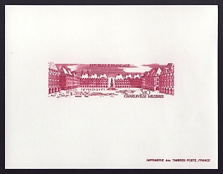 1983 3.10fr France 'Charleville-Mezieres' Trial Color Proof Sheetlet, Epreuve de Luxe, Deluxe Presentation Miniature Sheet